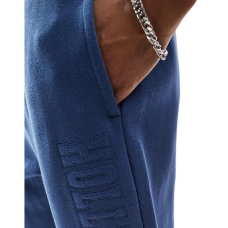 Joggers De Pernera Recta Holgada Con Detalle De Motivo De (Parte De Un Conjunto) Hollister de hombre de color Azul