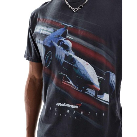 Camiseta Negra Con Detalle Estampado "Mclaren" De de Hollister de color Azul