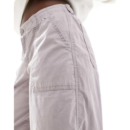 Pantalones Cargo Rosas De Talle Bajo De -Neutro de Hollister de color Gris