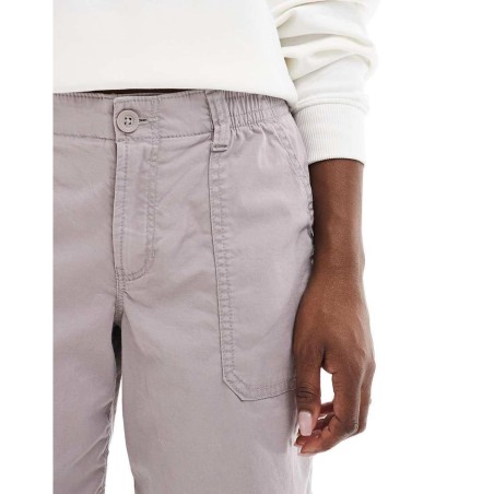 Pantalones Cargo Rosas De Talle Bajo De -Neutro de Hollister de color Gris