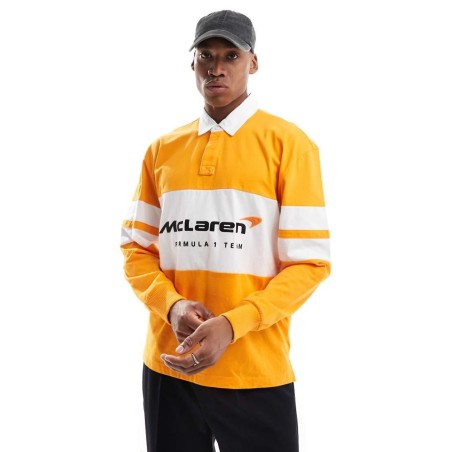 Polo Naranja De Manga Larga Y Estilo Rugby Mclaren De Hollister de hombre de color Naranja