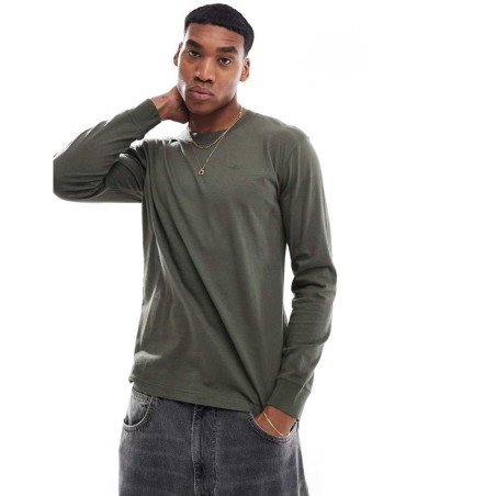 Top Con Logo De Tejido Efecto Sudadera Icon De -Verde Hollister de hombre de color Gris