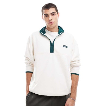 Sudadera Con Media Cremallera Y Detalle De Motivo De -Blanco Hollister de hombre de color Blanco