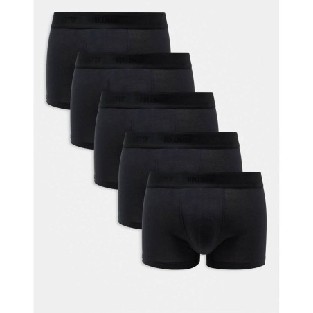 Pack De 5 Calzoncillos Negros Básicos Clásicos De Hollister de hombre de color Negro